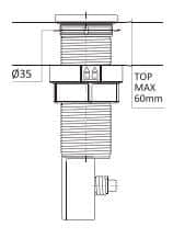 Piletta Elleci Salterello Automatica 1 via 3,5" Element Pop-Up Push Control Nero - ASP13002BK