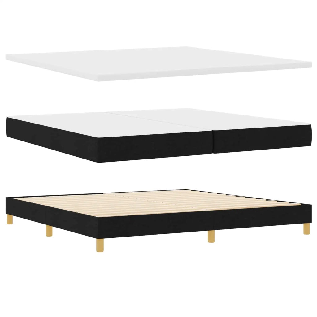 Letto a molle con materasso Nero 200 x 200 cm Tessuto 3340236
