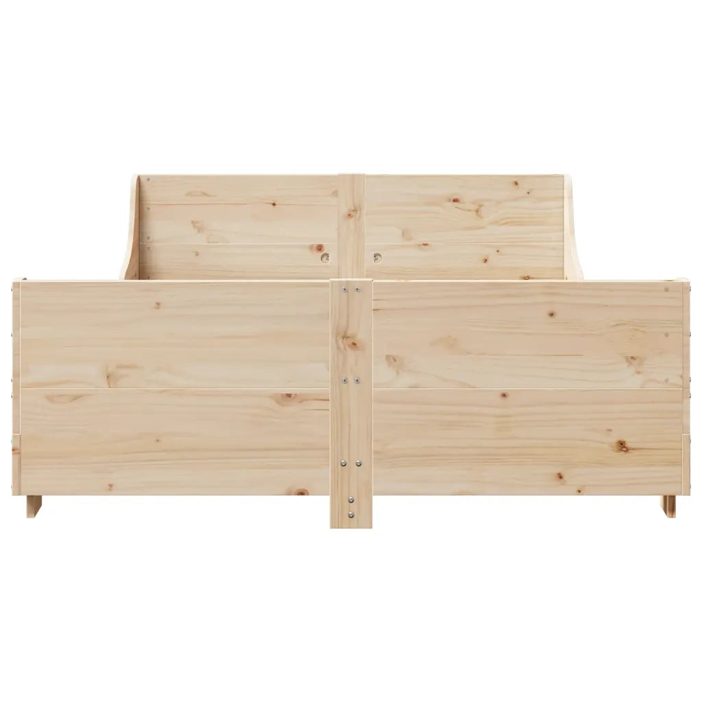 Letto senza Materasso 135x190 cm in Legno Massello di Pino 3302288