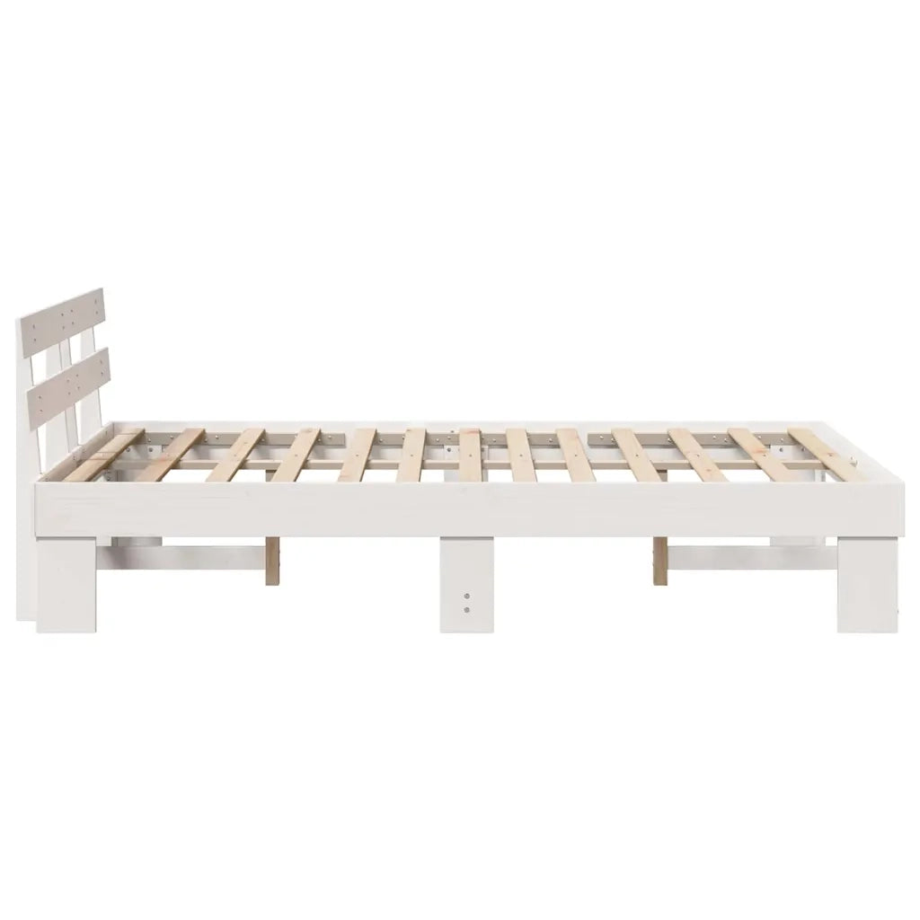 Letto matrimoniale | Letto per adulti | Struttura del letto Bianco 120 x 200 cm Pino massello