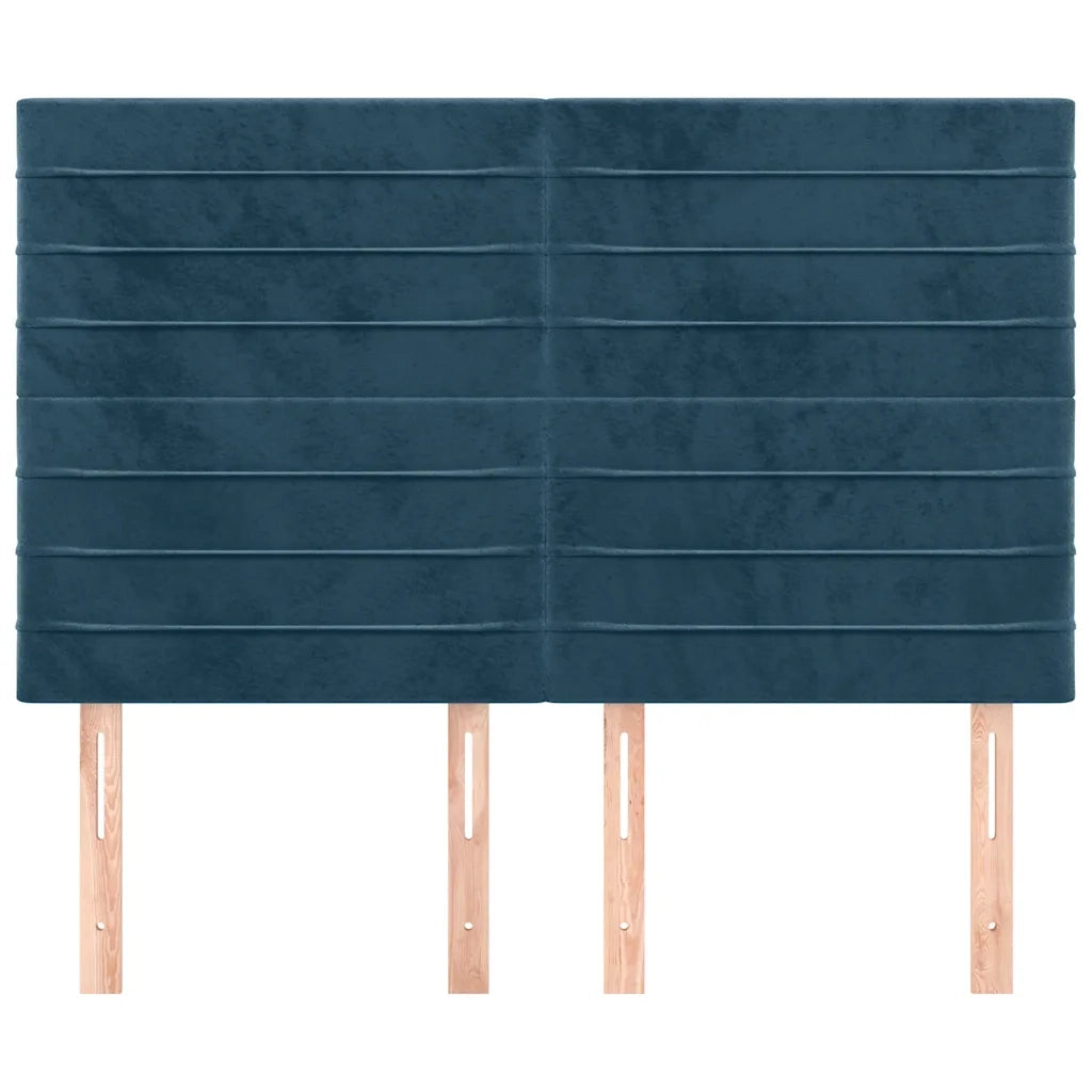 Testiera | Testata Blu Scuro 144x5x118/128 cm Velluto