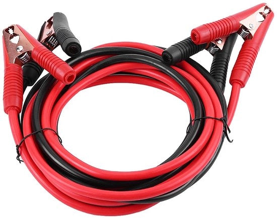 Cavi di collegamento per emergenza - 4 metri - Cavi auto-accu booster - Flessibili e affidabili - Cavi di emergenza - Per auto e motociclo - Colore: popolare