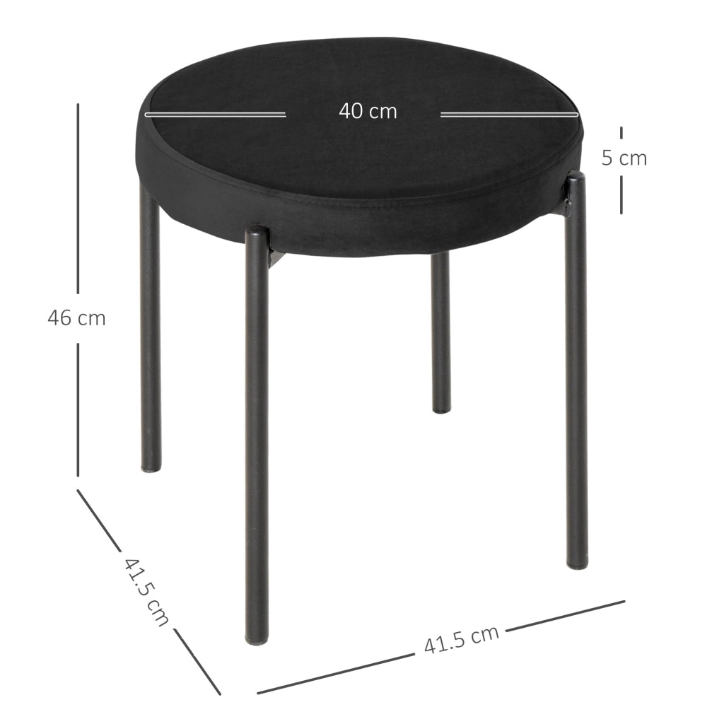 SGABELLO Impilabile Set da 4 pezzi 41,5 x 41,5 x 46 cm Nero Metallo