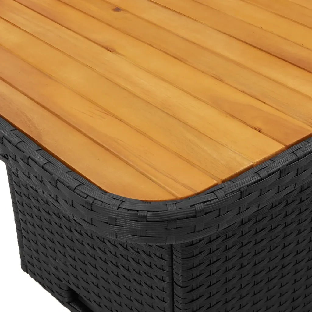 Set da Pranzo da Giardino 5 pz Nero con Cuscini in Polyrattan 3277317