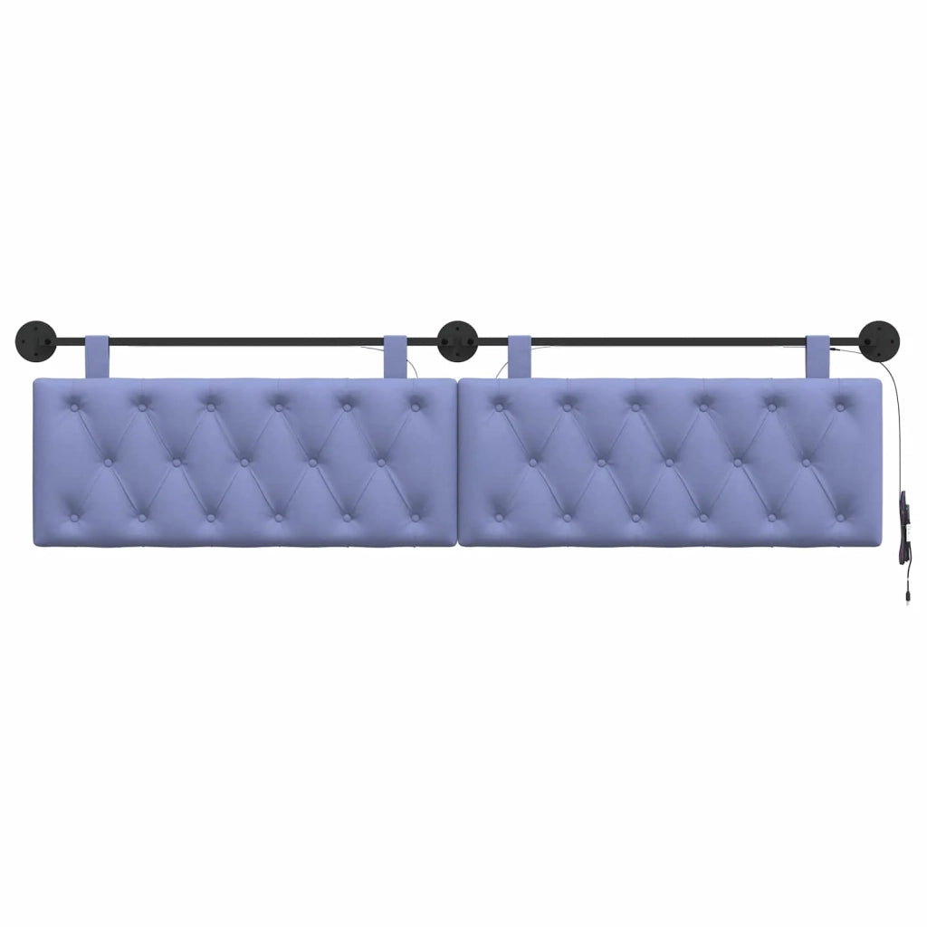 Testiera sospesa Con luce LED Blu jeans Tessuto 3424720