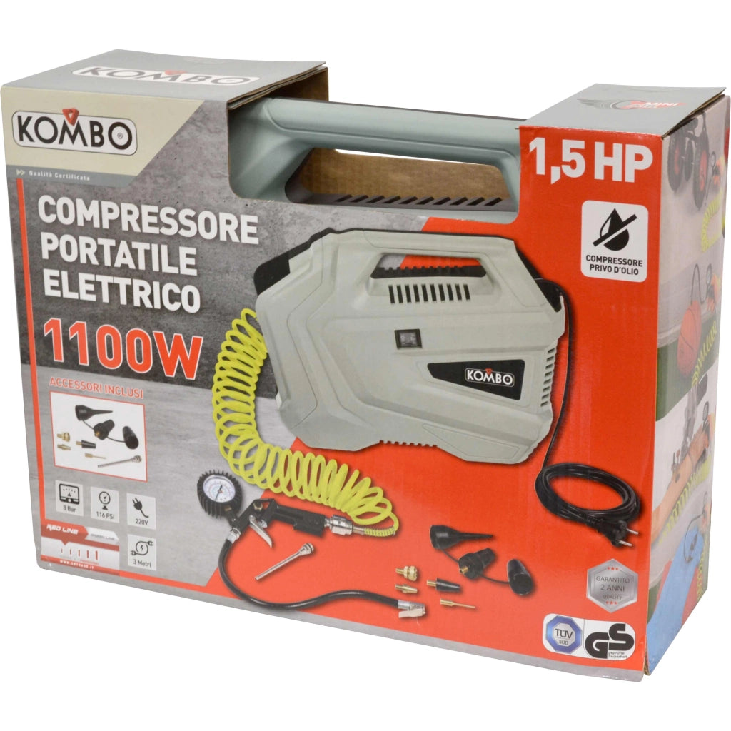 COMPRESSORE ELETTRICO PORTATILE 1100W 220V