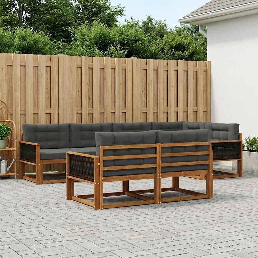 Set di divani da esterno 8 pz Naturale e Antracite 3382645