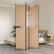 Pannello Divisorio Ambienti | Divider per stanze | Paravento a 3 Pannelli Beige 150 x 220 cm Tessuto