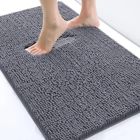 Badmat antiscivolo con microfibra - 50 x 76 cm, grigio scuro