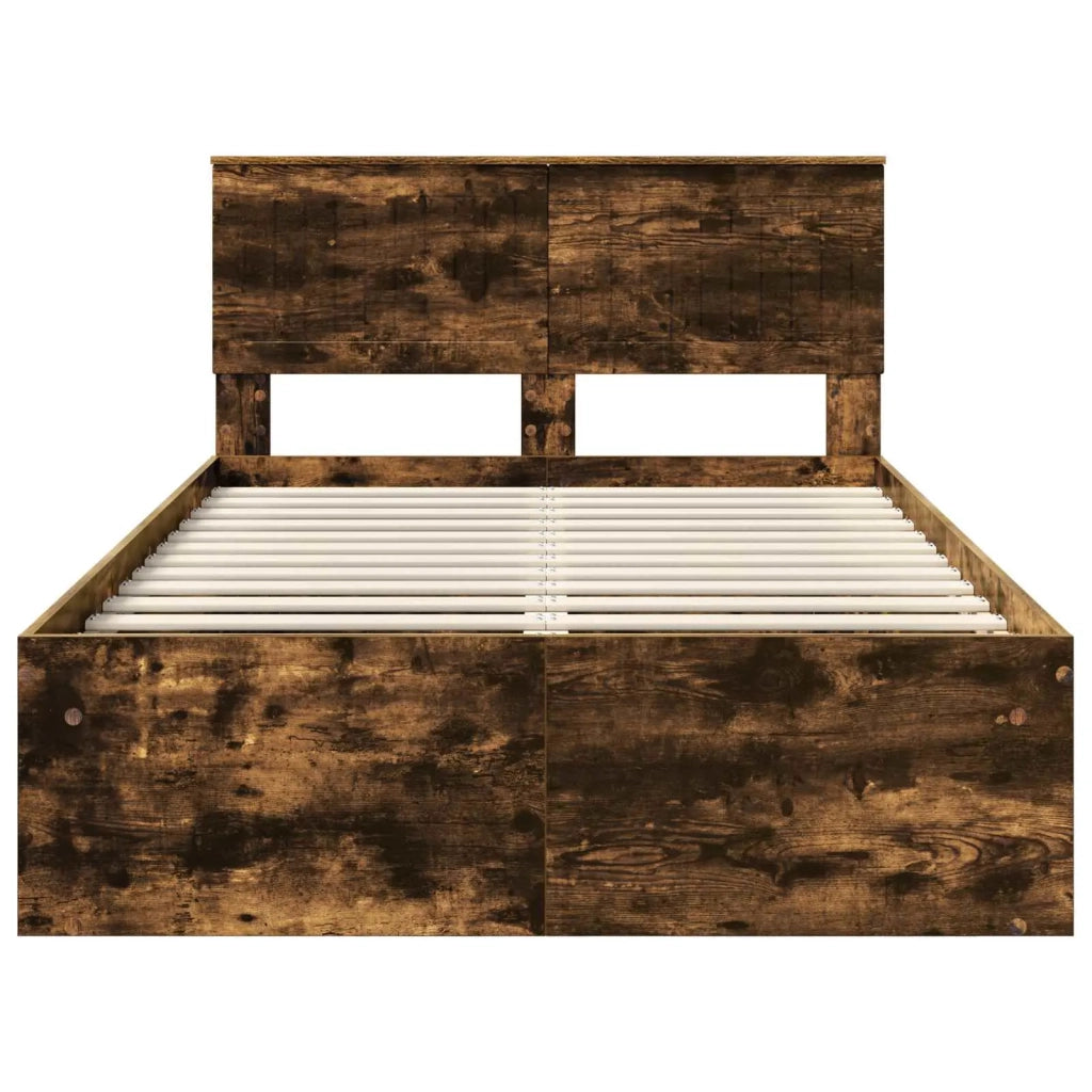Struttura del letto Rovere fumé 120 x 190 cm Pino massello