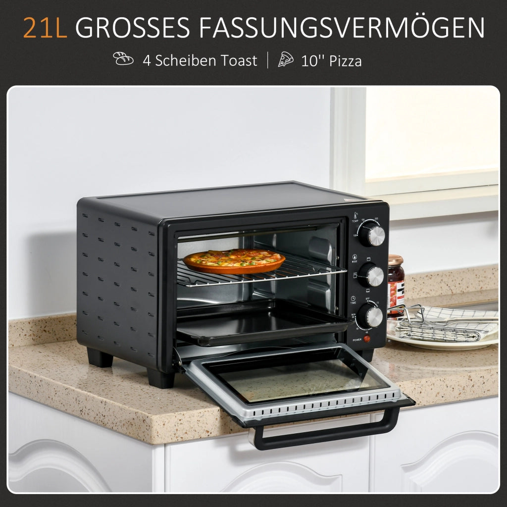 Forno a tostapane ¨C zephmum ¨C 21 L, acciaio inox, nero