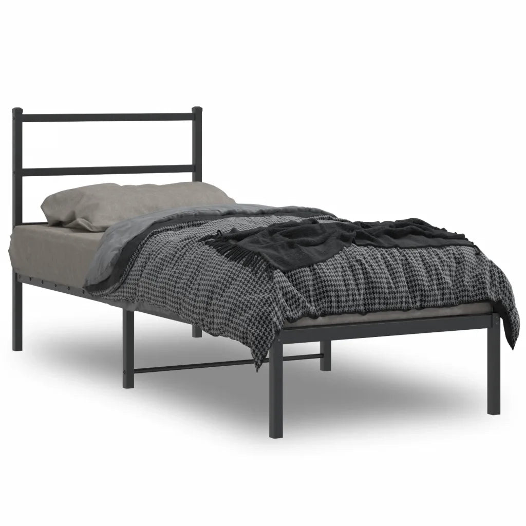 Giroletto con Testiera in Metallo Nero 80x200 cm 355356