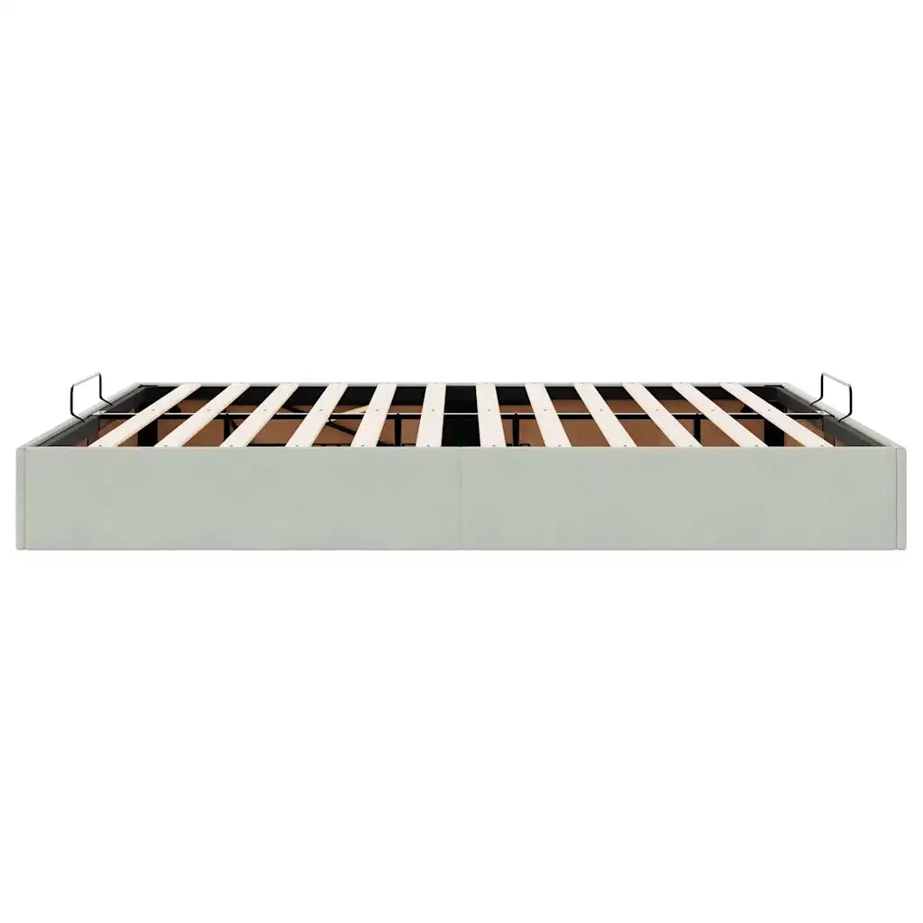 Struttura Letto Pouf senza Materasso-Giroletto con contenitore 200x200 cm in Velluto 283414