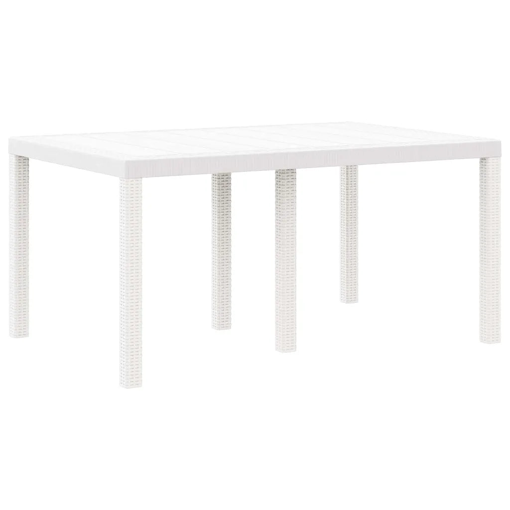 Set da Pranzo per Giardino 7 pcs Bianco Rattan Polt 3378566