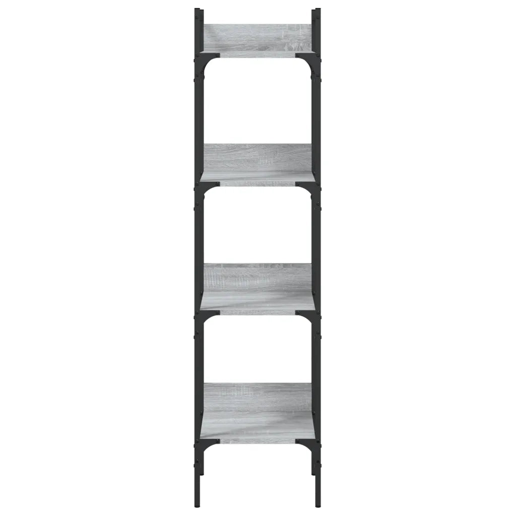 Libreria 4 Ripiani-Scaffale per Libri-Mobile di Stoccaggio Grigio Sonoma 35x30x138,5cm Legno Multistrato
