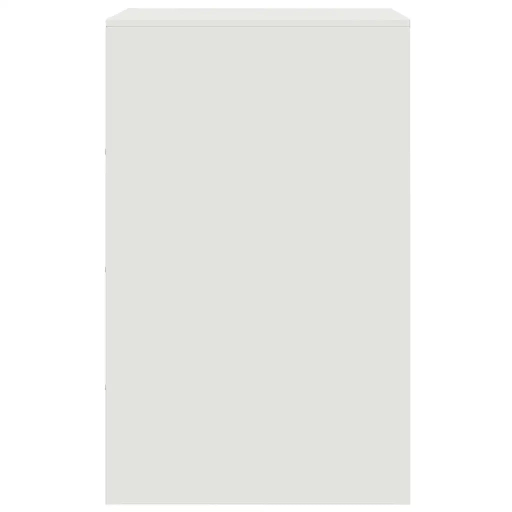 Comodini 2 pz-Set di 2 Tavolino da notte Bianchi 34,5x39x62 cm in Acciaio 414768