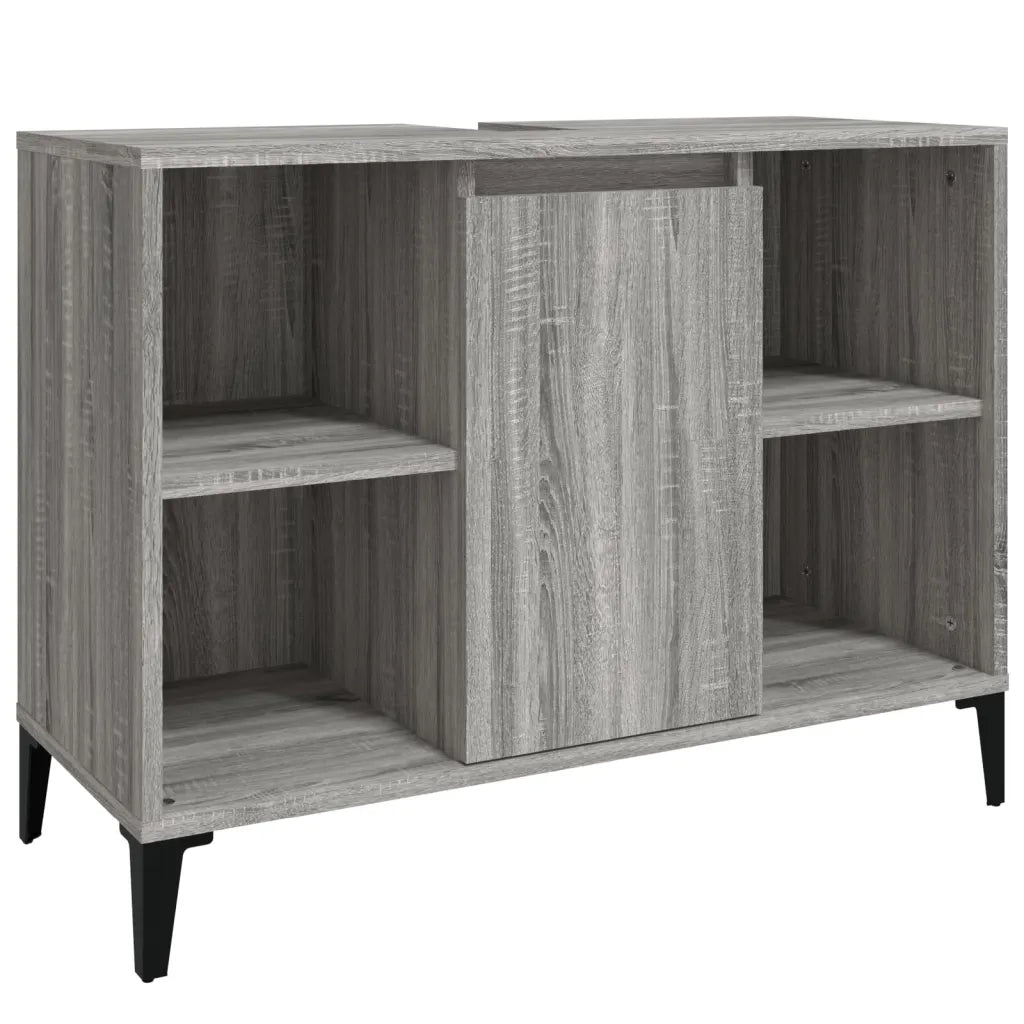Mobile Lavabo-Armadietto da bagno Grigio Sonoma 80x33x60 cm in Legno Multistrato 415807
