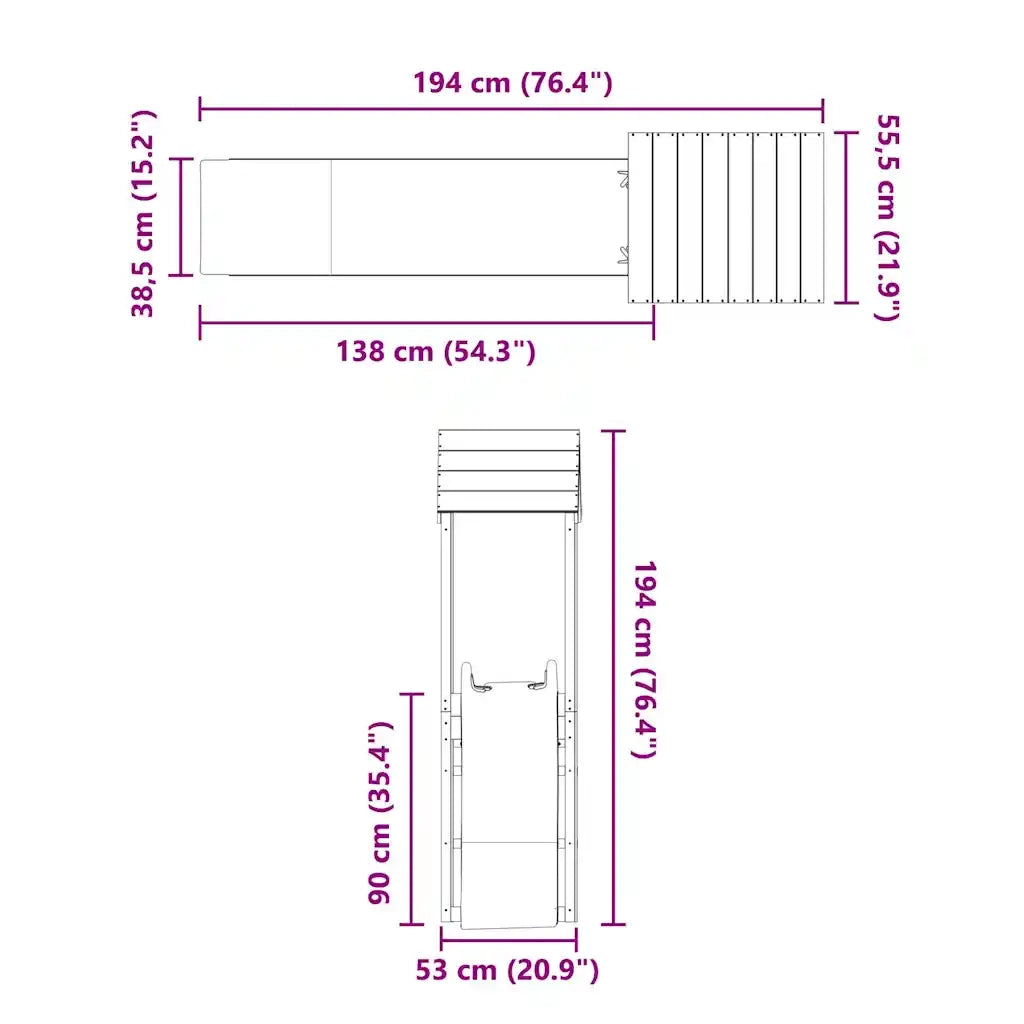 Set da Gioco da Esterno in Legno di Pino Impregnato CFW7729307