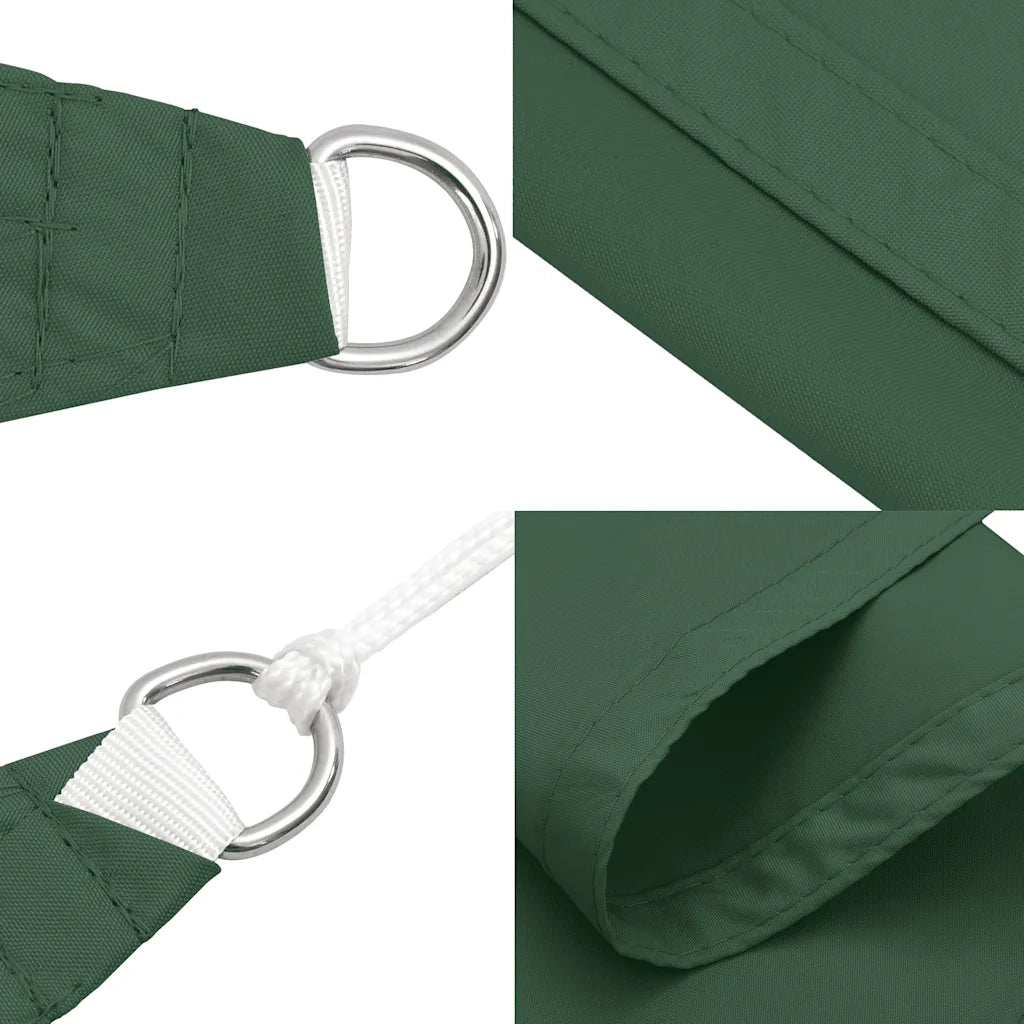 Parasole a Vela Tessuto Oxford Rettangolare 6x8 m Verde Scuro 135498