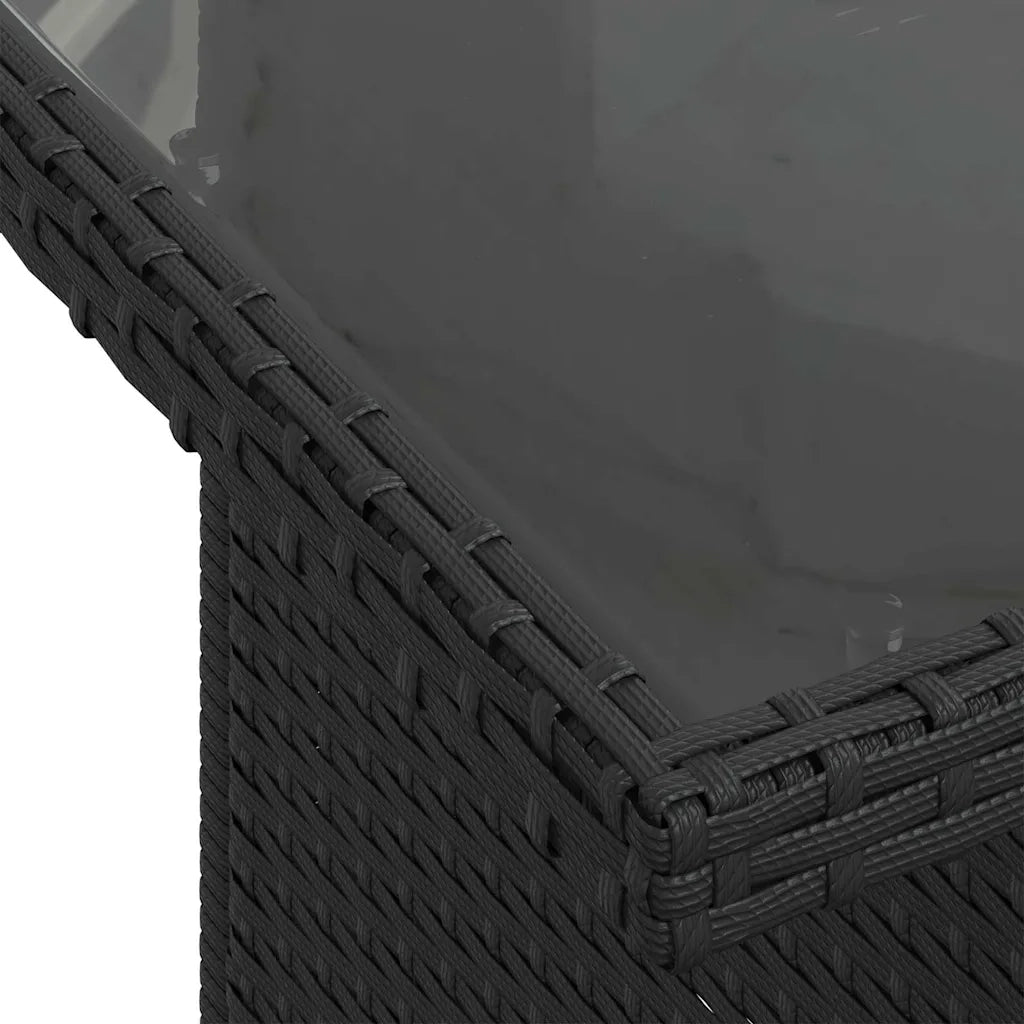 Set Divano da Giardino con cuscino 7 pcs Nero Poly Rattan 3348322