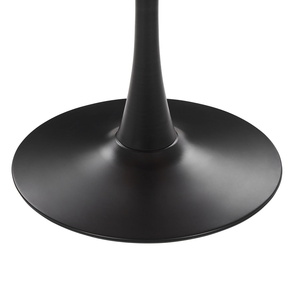 Tavolo da pranzo in legno chiaro con piano in MDF Nero base in metallo tavolo da cucina rotondo industriale da 90 cm