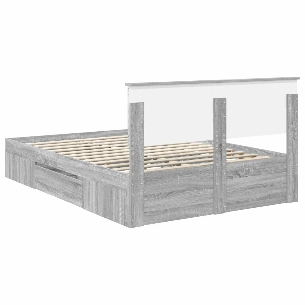 Struttura del letto con testiera Grigio Sonoma 150 x 200 cm 3408751