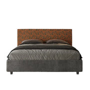Letto matrimoniale contenitore imbottito 160x190 tessuto Era 4 arancio Arla