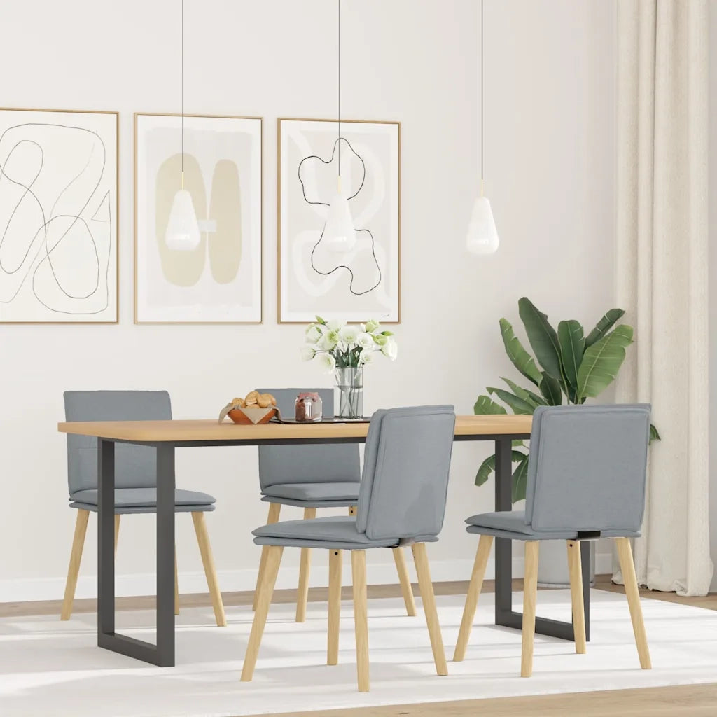 Sedie da Pranzo 4 pz | Sedie da cucina Grigio Chiaro in Tessuto