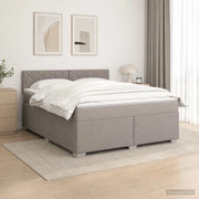 Letto con Box Spring, Materasso e LED Tortora 180 x 200 cm 3452012