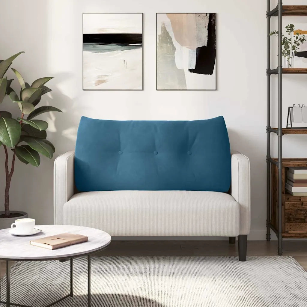 Cuscino per Schiena Blu 100 x 24 x 50 cm Velluto 42014457