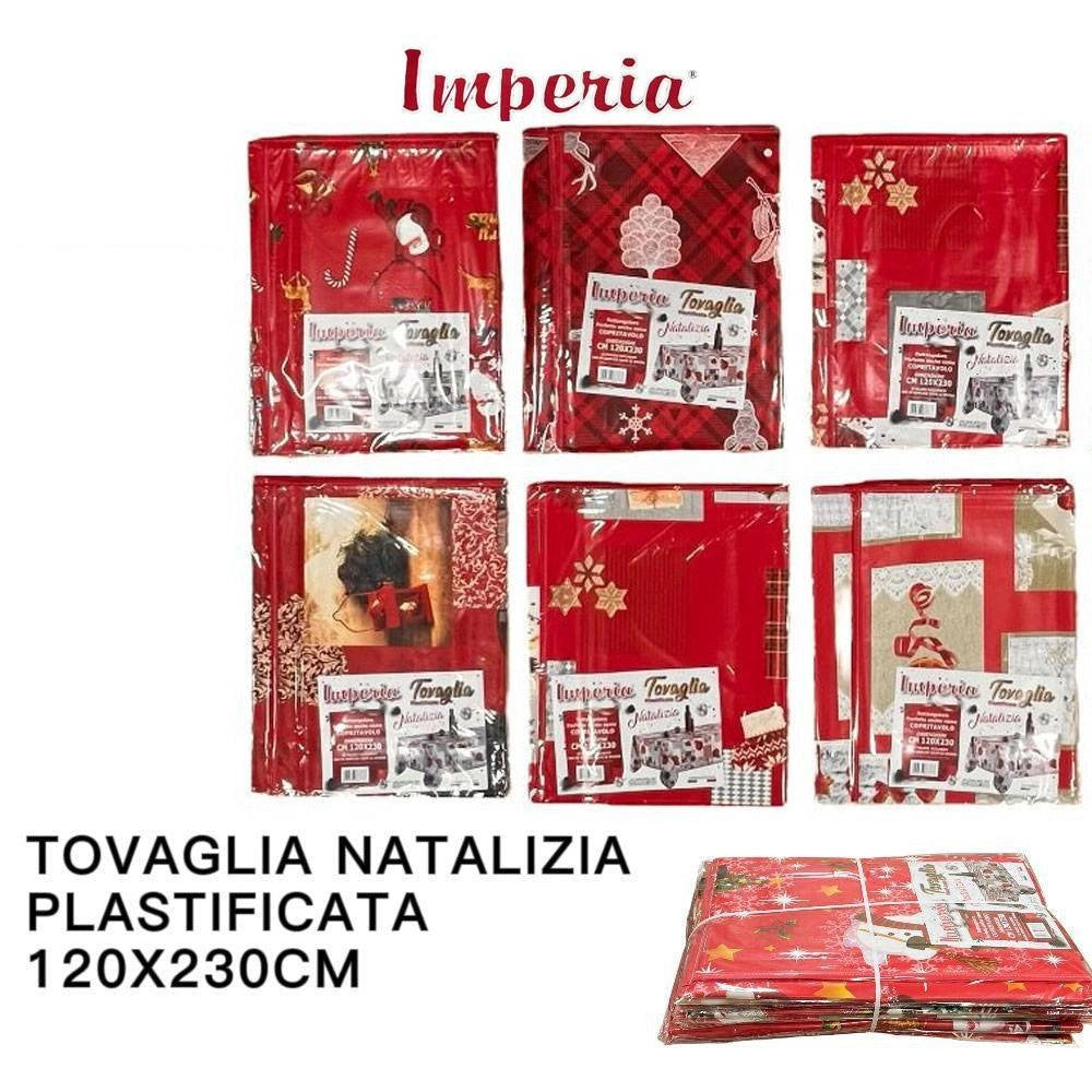 Trade Shop - Tovaglia Copritavolo Natale Plastificata Antimacchia Varie Fantasie Mis. 120X230 -
