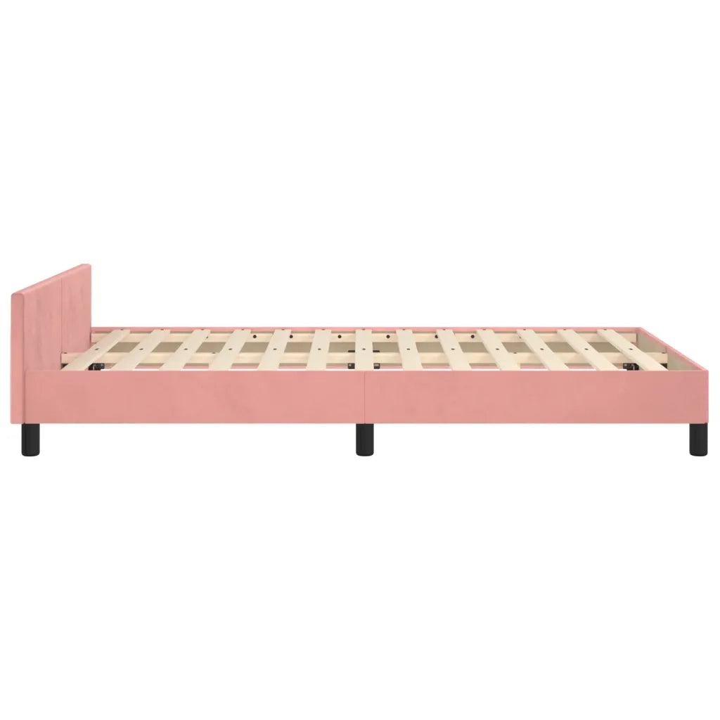 Giroletto con Testiera Rosa 120x200 cm in Velluto 3125933