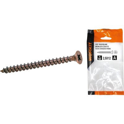 VITE TRUCIOLARE TSP BRONZATA SELF WORKIT - CAVA PZ FILETTO INTERO MM 4,0X45 CF=PZ 17- 5 confezioni