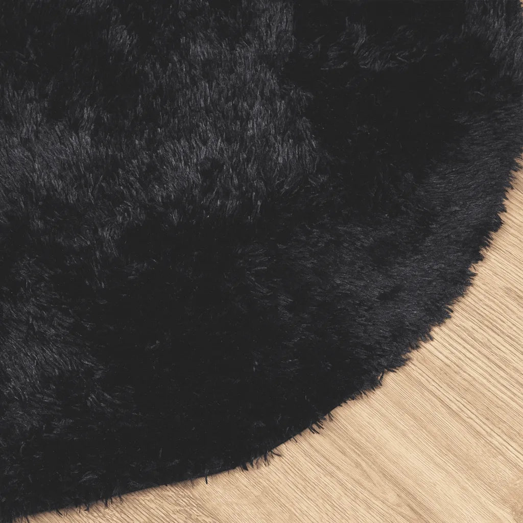 Tappeto Shaggy a Pelo Lungo NAVARRA Nero 240x240 cm poliestere 4102926