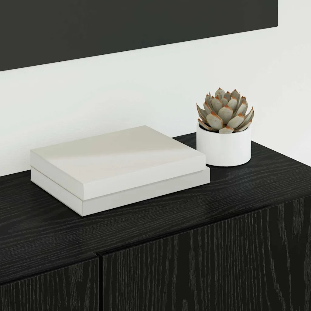 Mobile TV 4 pz | Armadietto TV | Mobile Porta TV Rovere Nero Legno multistrato
