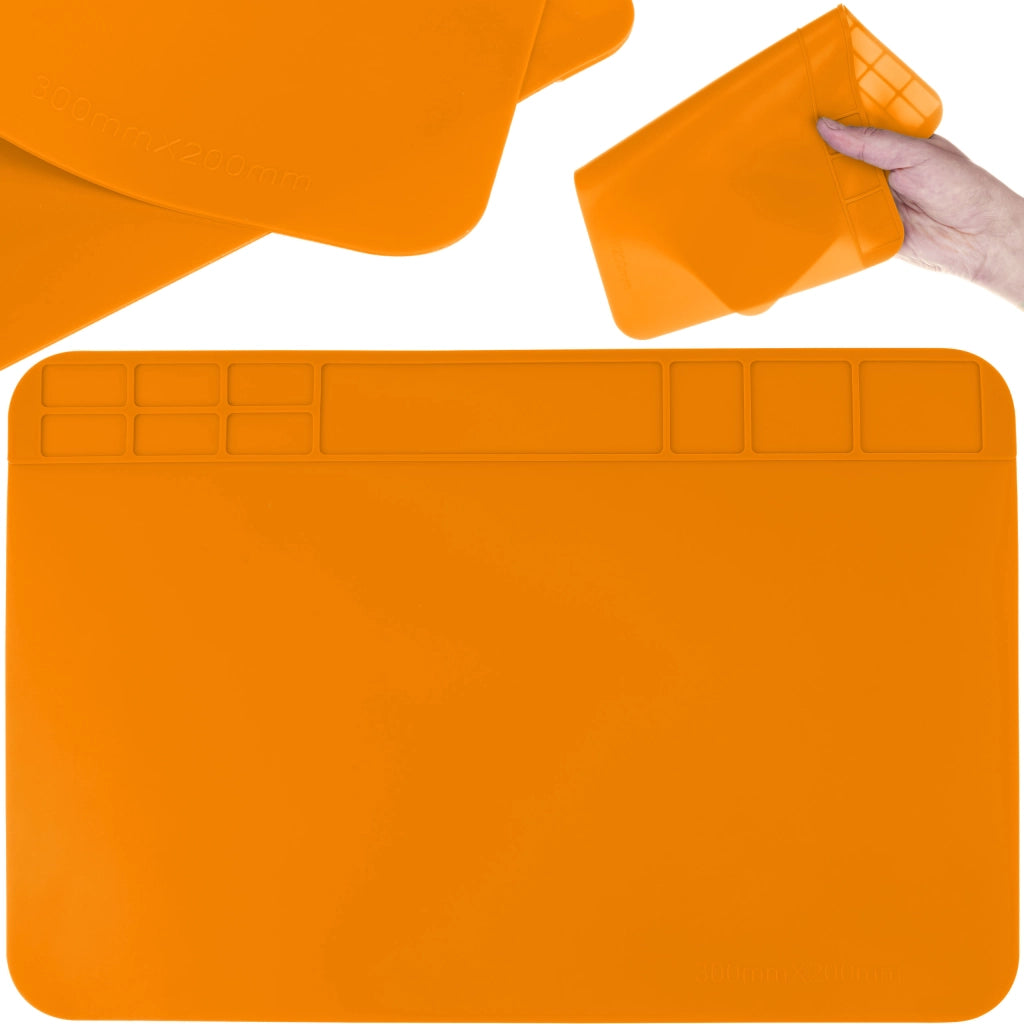 Tappetino in Silicone per Saldatura 200x300mm – Resistente al Calore 500°C | Antiscivolo, Organizzatori Viti
