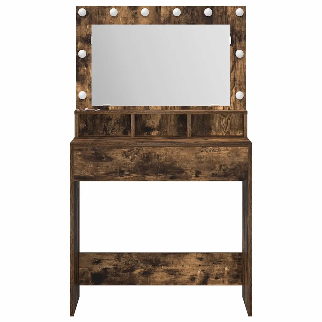 Tavolo da Trucco con lo scaffale Rovere fumé 75,5 x 41 x 135 cm 865113