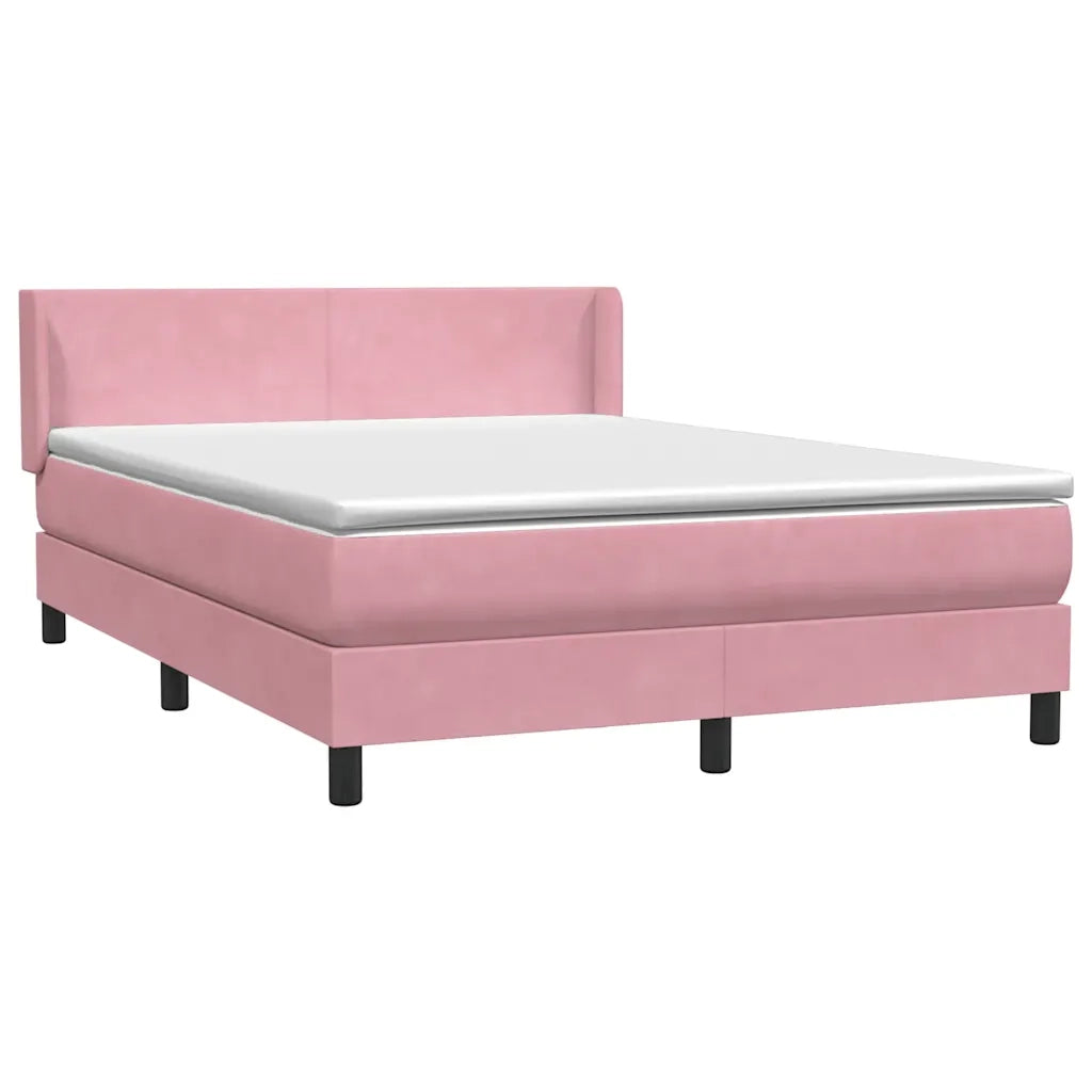 Giroletto a Molle con Materasso Rosa 160x210 cm in Velluto 3317954