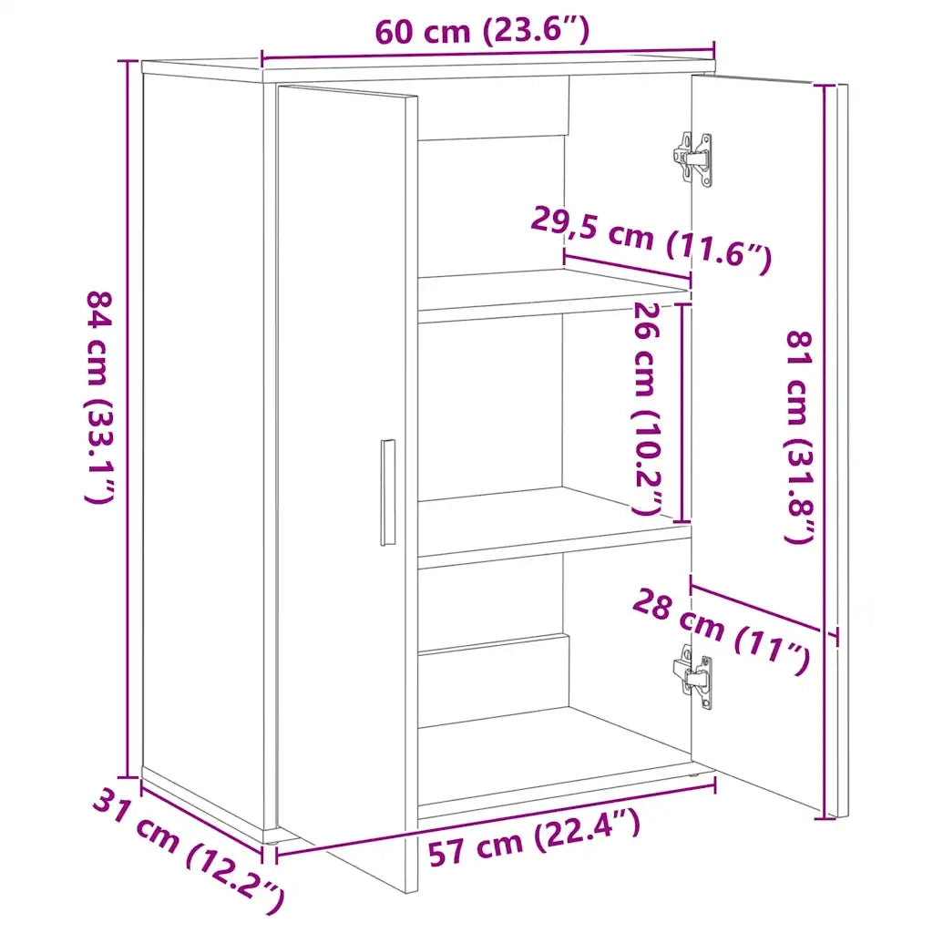 Credenze 2 pz | Madia | Buffet da pranzo | Armadio da pranzo Rovere Sonoma 60x31x84 cm in Legno Multistrato