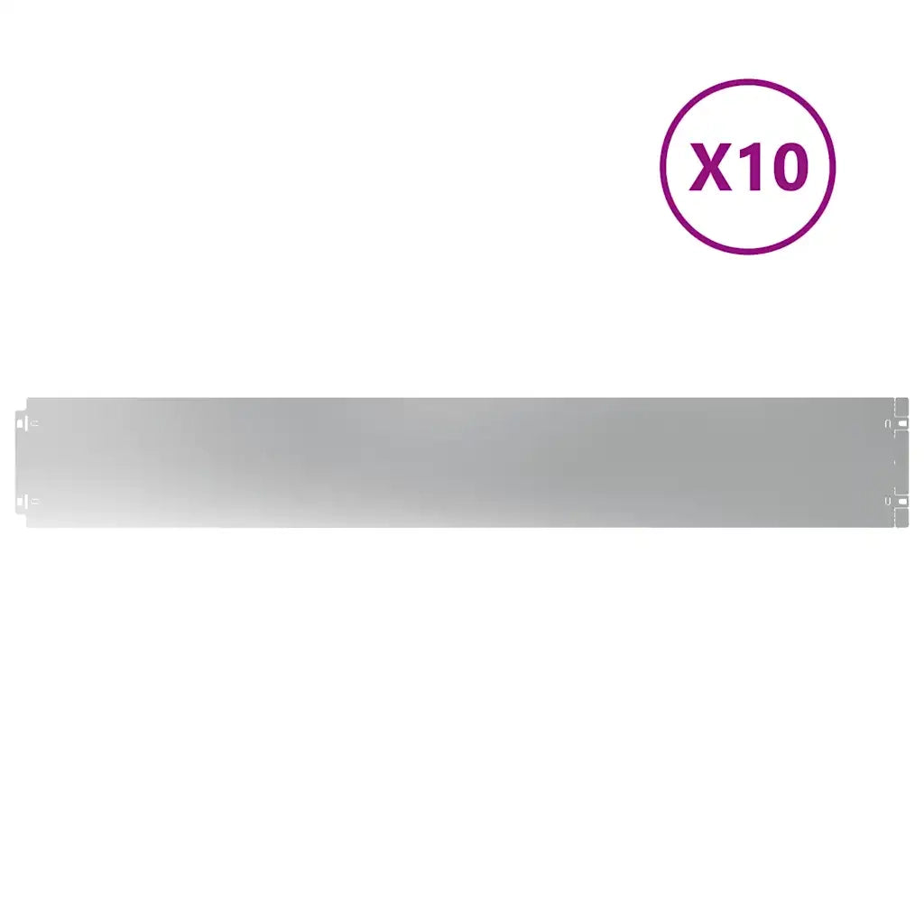 Bordura per Prato 10 pz 15 x 103 cm Acciaio zincato Argento 860147