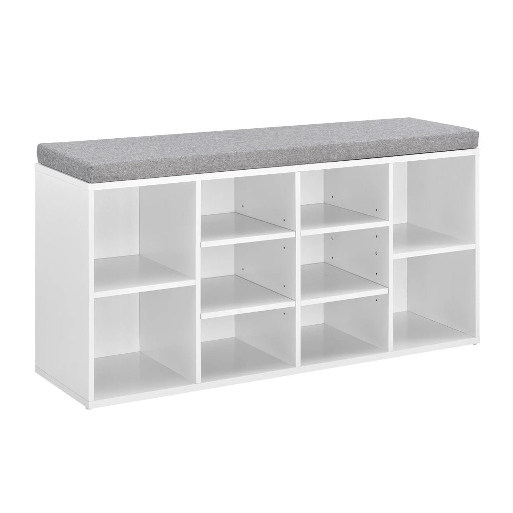 Scarpiera mobile contenitore MDF poliestere 103 cm bianco/grigio 03_0002846