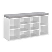 Scarpiera mobile contenitore MDF poliestere 103 cm bianco/grigio 03_0002846