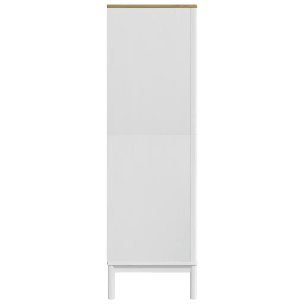 Armadio FLORO Bianco 77x53x171 cm in Legno Massello di Pino 374006