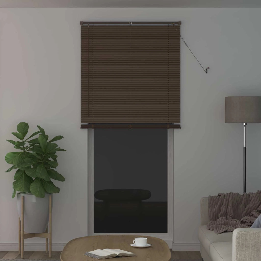 Tenda Veneziana Marrone Scuro con Motivo 213 x 80 cm PVC 42003801