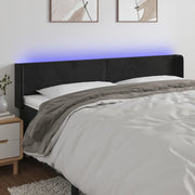 Testiera a LED-Testata con LED Nera 183x16x78/88 cm in Velluto 968342