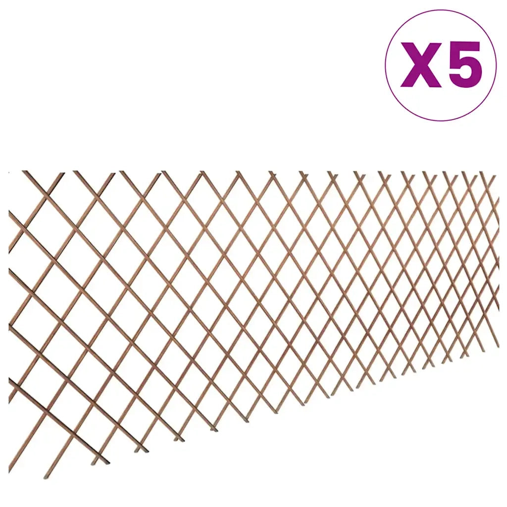 Recinzione a Traliccio in Salice 5 pz 180x90 cm 140395