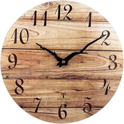 Orologio analogico a controllo remoto, 30 cm orologio a parete senza cornice in legno, orologio a quartz silenzioso, pendoli rustici in noce, decorativo per camera da letto e soggiorno, marrone