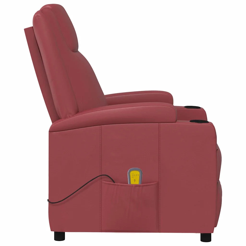 Poltrona Massaggiante Rosso Vino in Similpelle 321315
