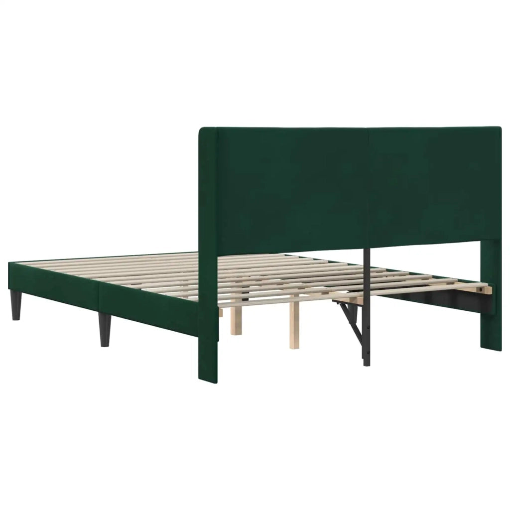 Letto matrimoniale | Letto per adulti | Struttura del letto Verde Scuro 120 x 190 cm Velluto