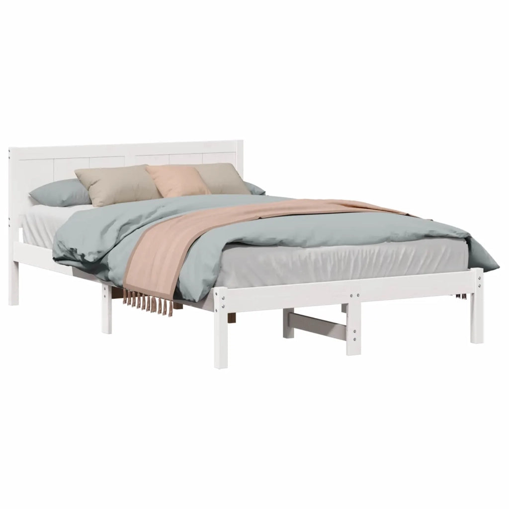 Letto matrimoniale | Letto per adulti | Struttura del letto Bianco 120 x 190 cm Legno massello di pino